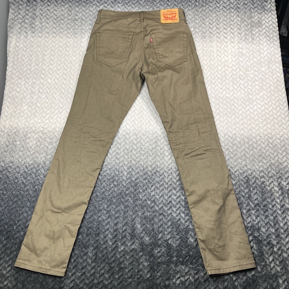 Levis 511 Jeans Mens 32X34 Olive Brown Slim Fit Tapered Leg Stretch Denim‎